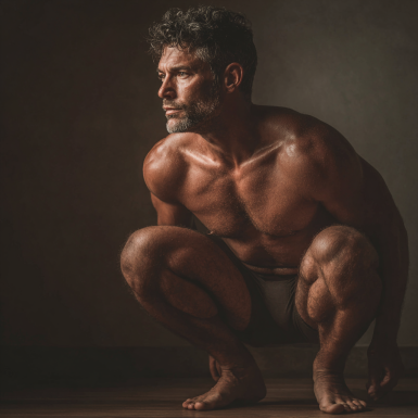 Чоловік демонструє результати тренувань